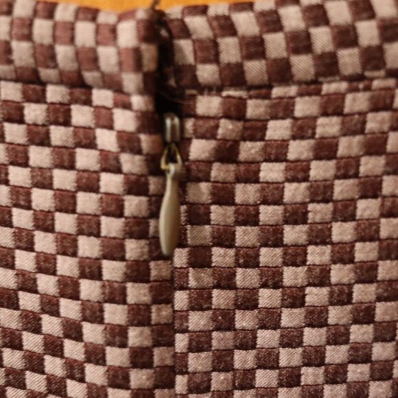 Kay Unger Brown Checkered Skirt Suit & Blazer Jacket Set 12 Vintage Chic - Picture 8 of 15